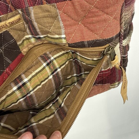 Bella Taylor Cotton Quilted Patchwork Plaid Shoulder Bag Fabric Country - Picture 9 of 11